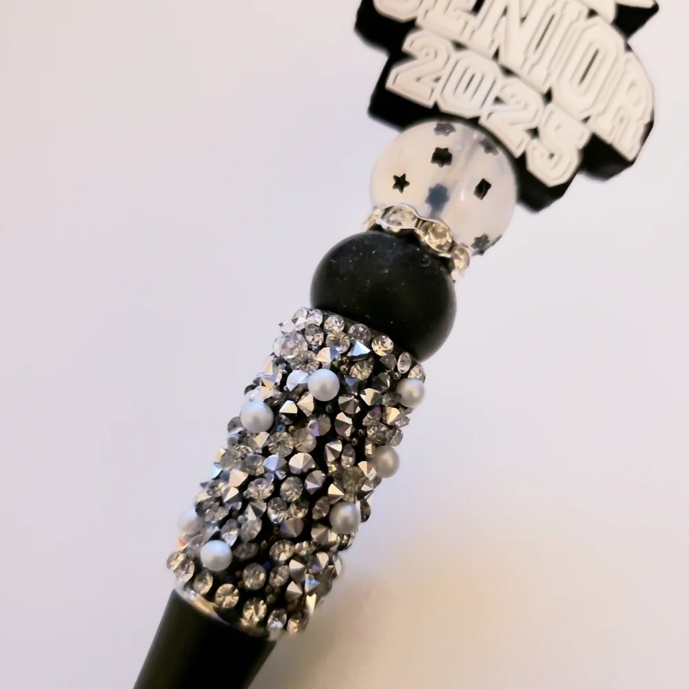 Handmade Graduation Senior 2025 Beaded Silicone Focal Bead Pen